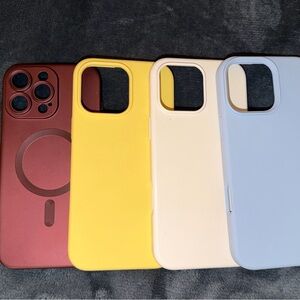 bundle Silicone Phone Case - Yellow, Cream, Light Blue, Red (iphone 16 pro max)